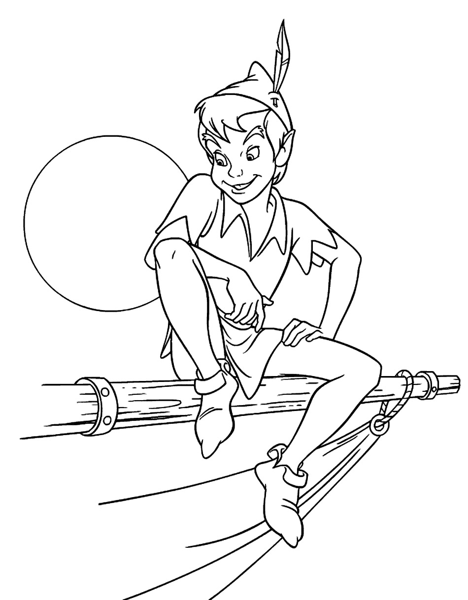 Peter Pan Is Smiling Coloring Page - Free Printable Coloring Pages for Kids