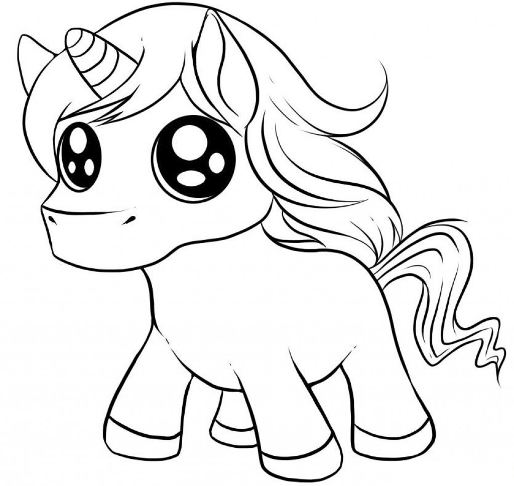 Download Baby Cute Gillter Eyes Unicorn Coloring Page - Free ...