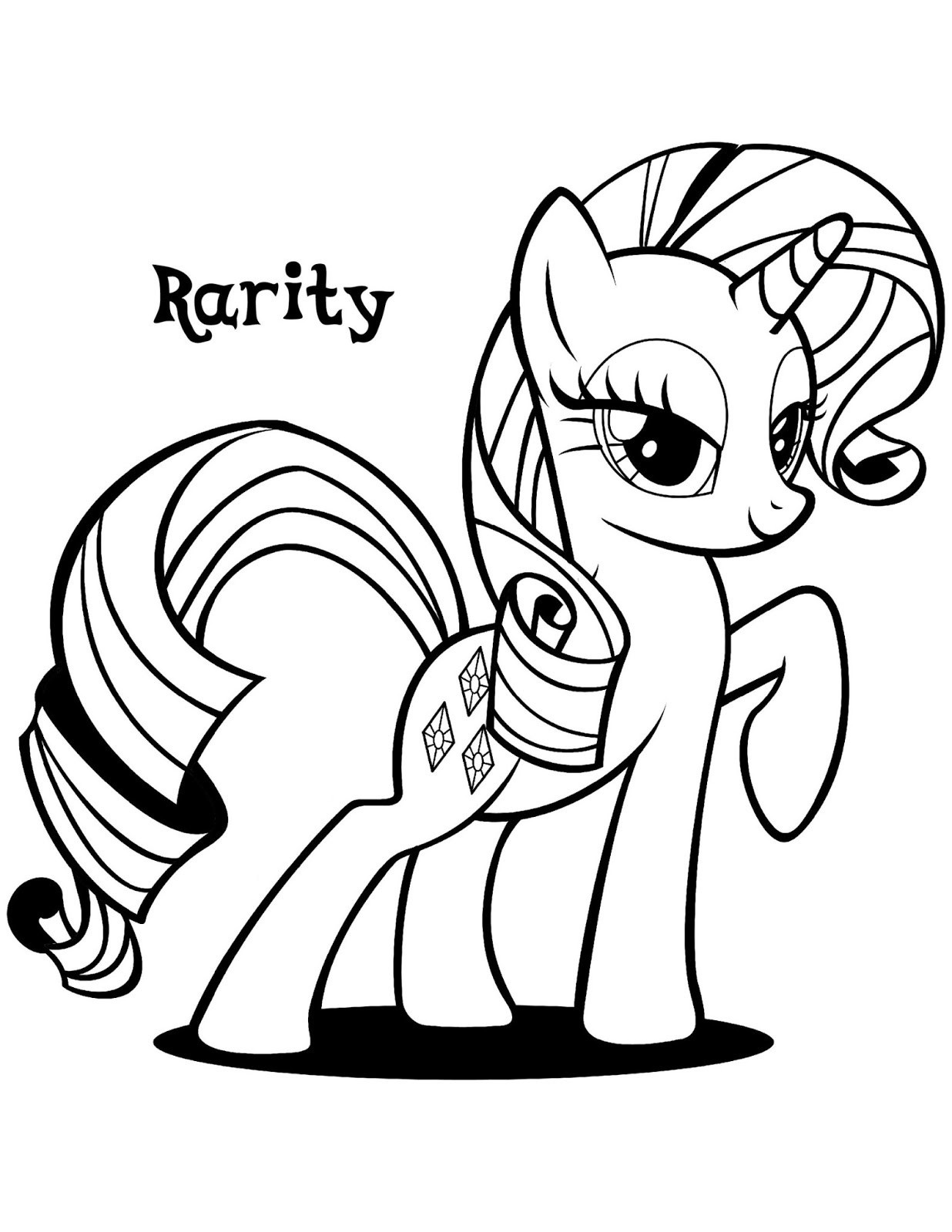 Rarity Unicorn Coloring Page   Free Printable Coloring Pages for Kids
