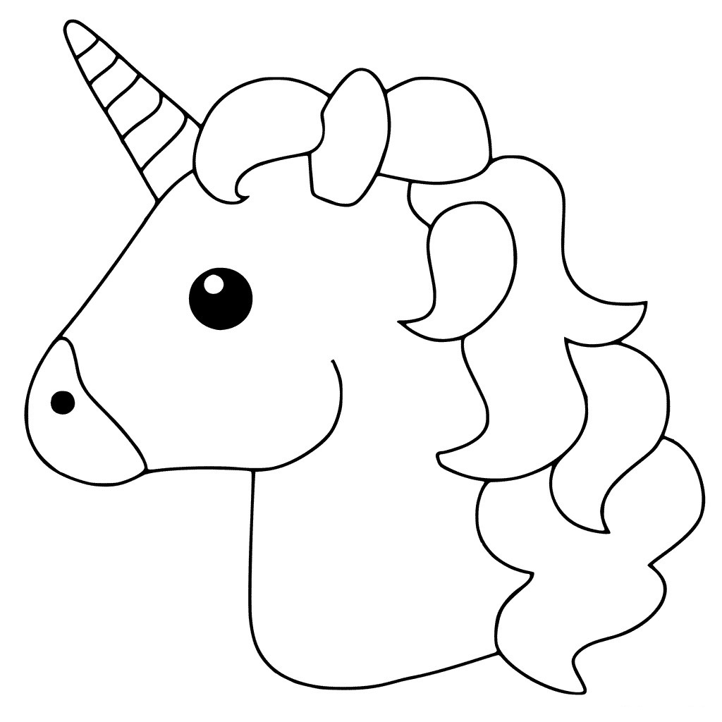 Simple Unicorn's Head Coloring Page   Free Printable Coloring ...