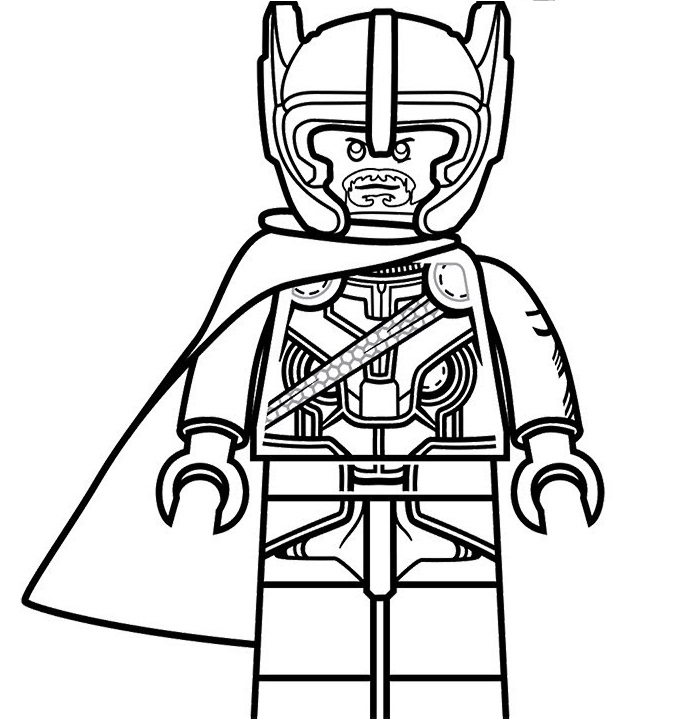 lego thor from ragnarok coloring page  free printable