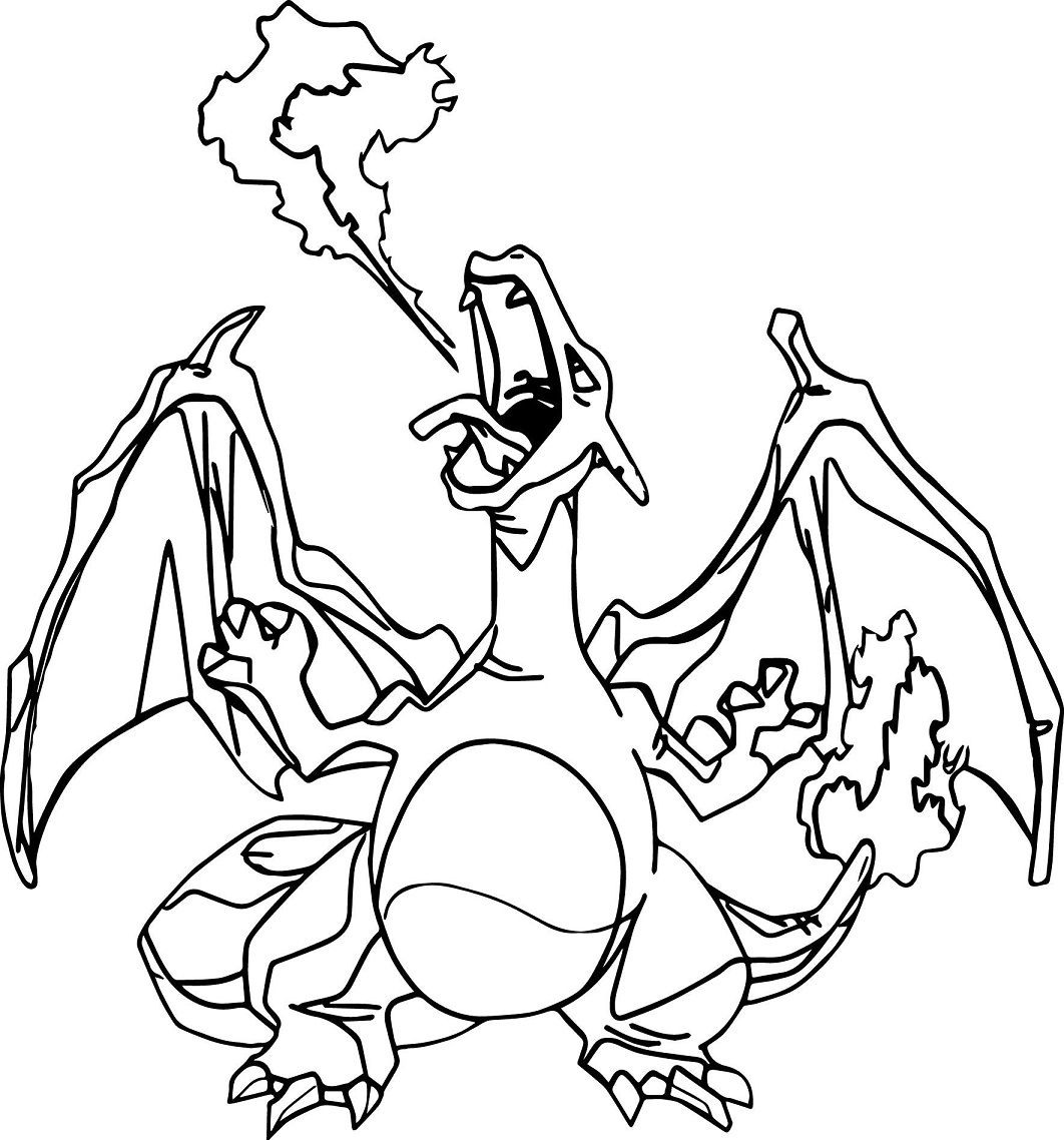 charizard spitting fire coloring page free printable coloring pages for kids