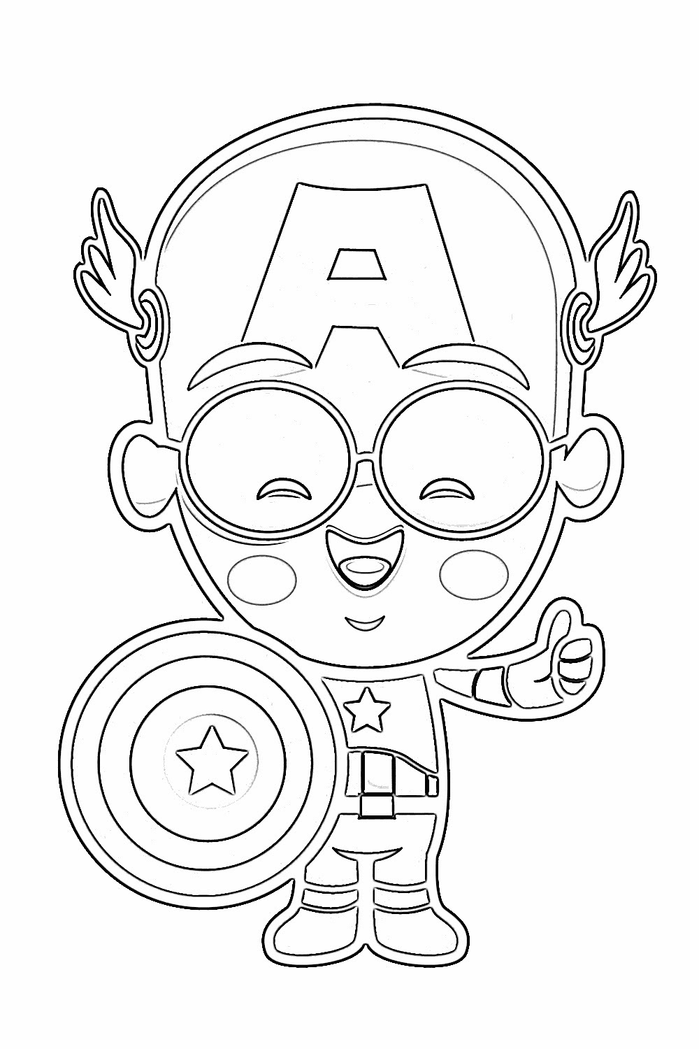 Cute Captain Wearing Glasses Coloring Page Free Printable Coloring Pages For Kids