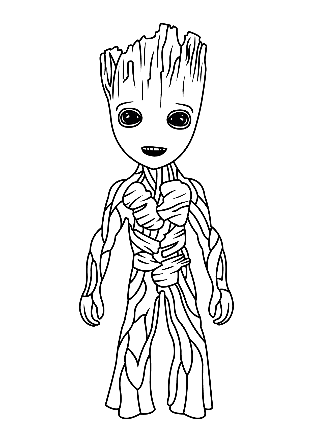 Cute Baby Groot Coloring Page - Free Printable Coloring Pages for Kids