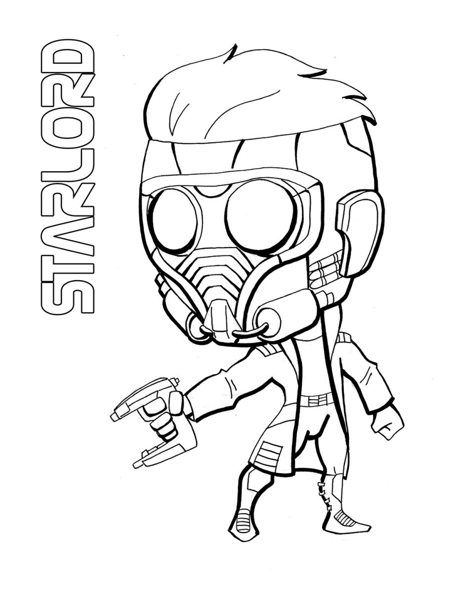 Chibi Star Lord Coloring Page - Free Printable Coloring Pages for Kids