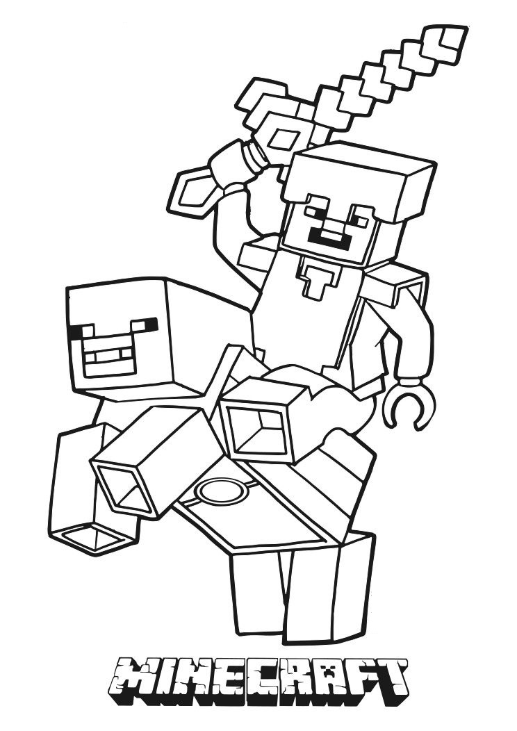 minecraft coloring pages steve with armor