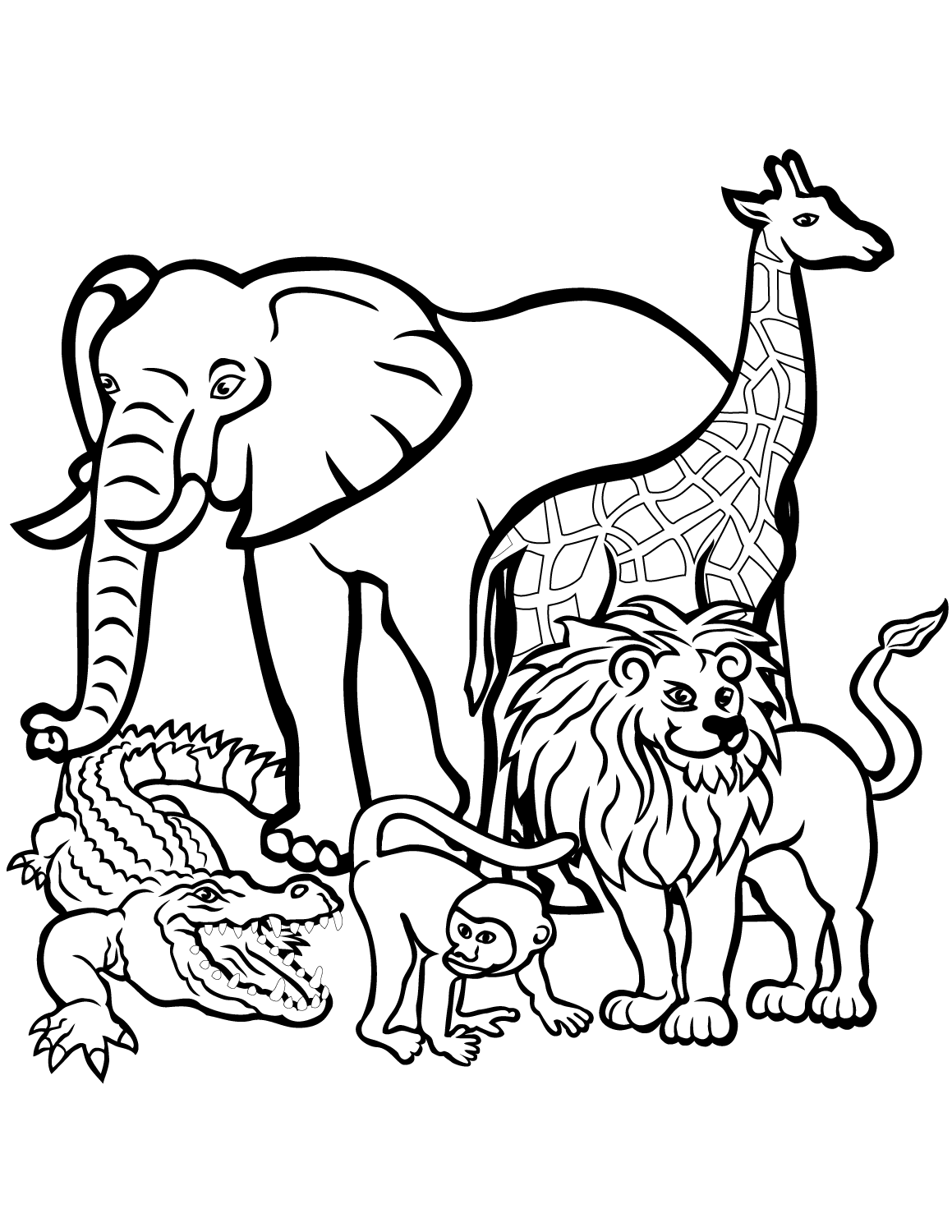 Animals In The Wild Coloring Page - Free Printable Coloring Pages for Kids
