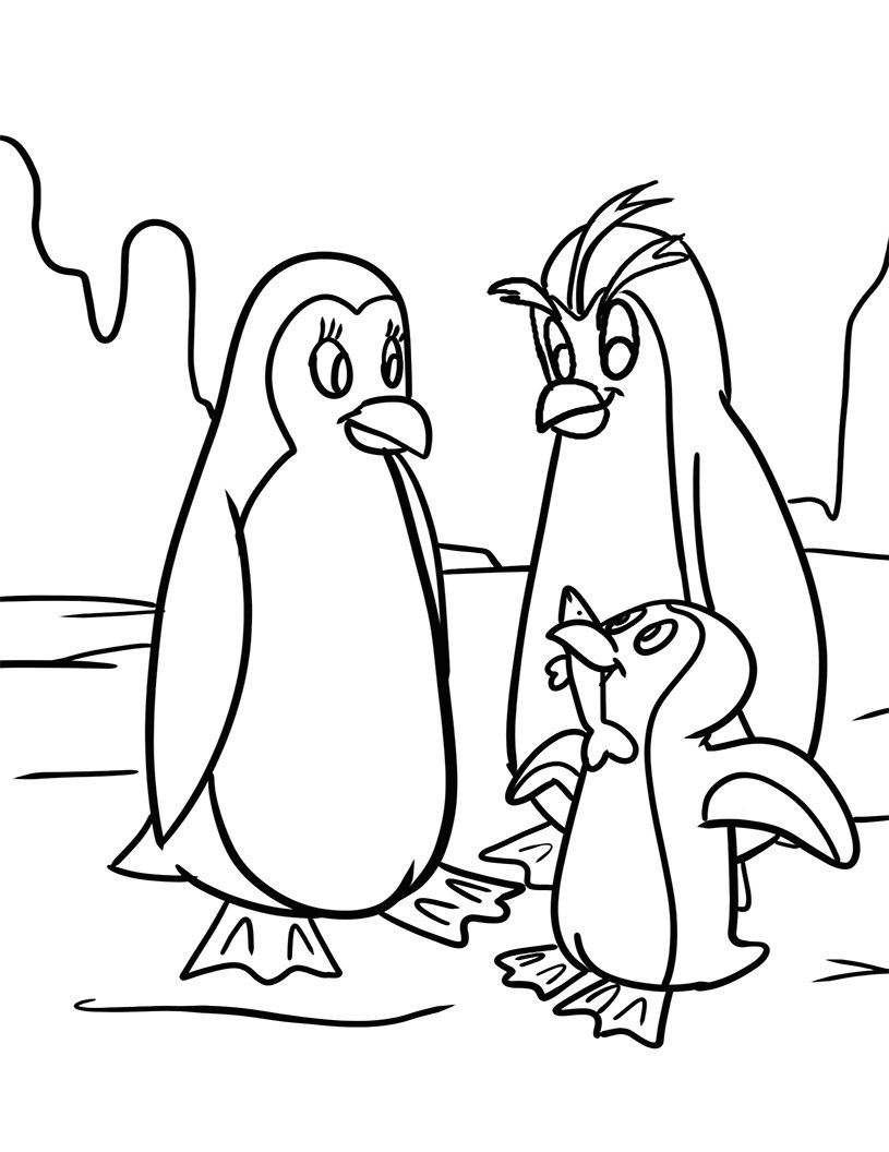 Family Penguin Coloring Page   Free Printable Coloring Pages for Kids