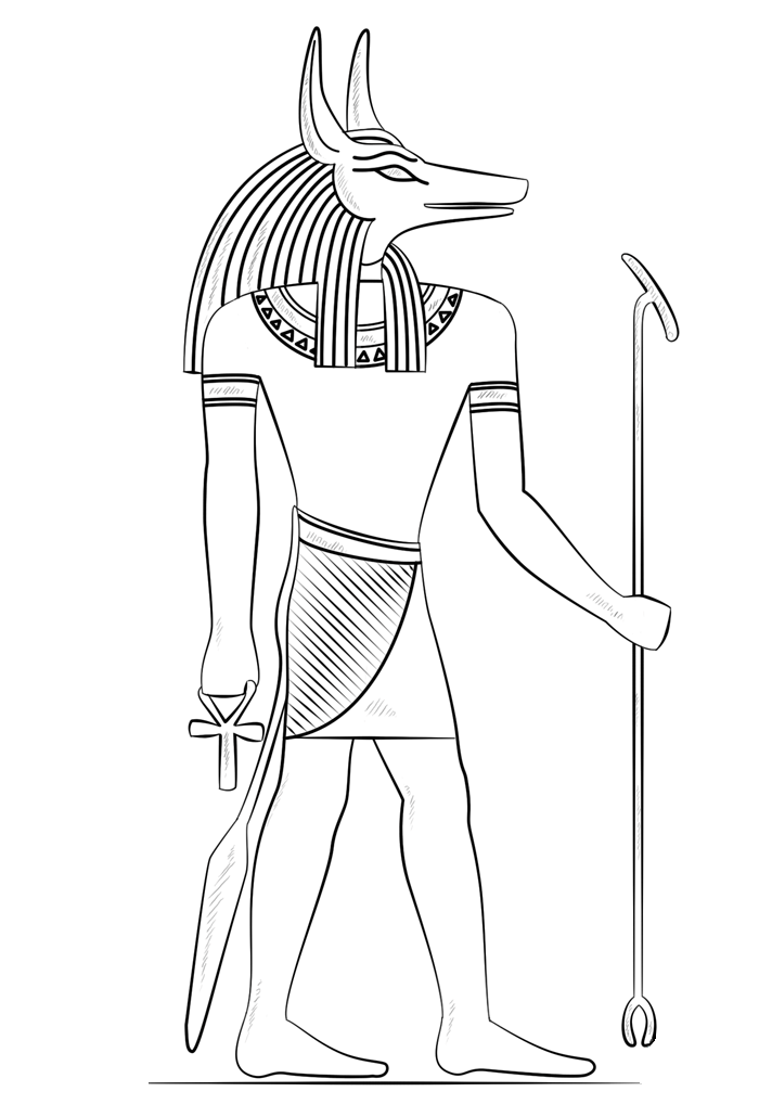 Anubis Coloring God Egypt Death Printable Categories Sketch Coloring Page.