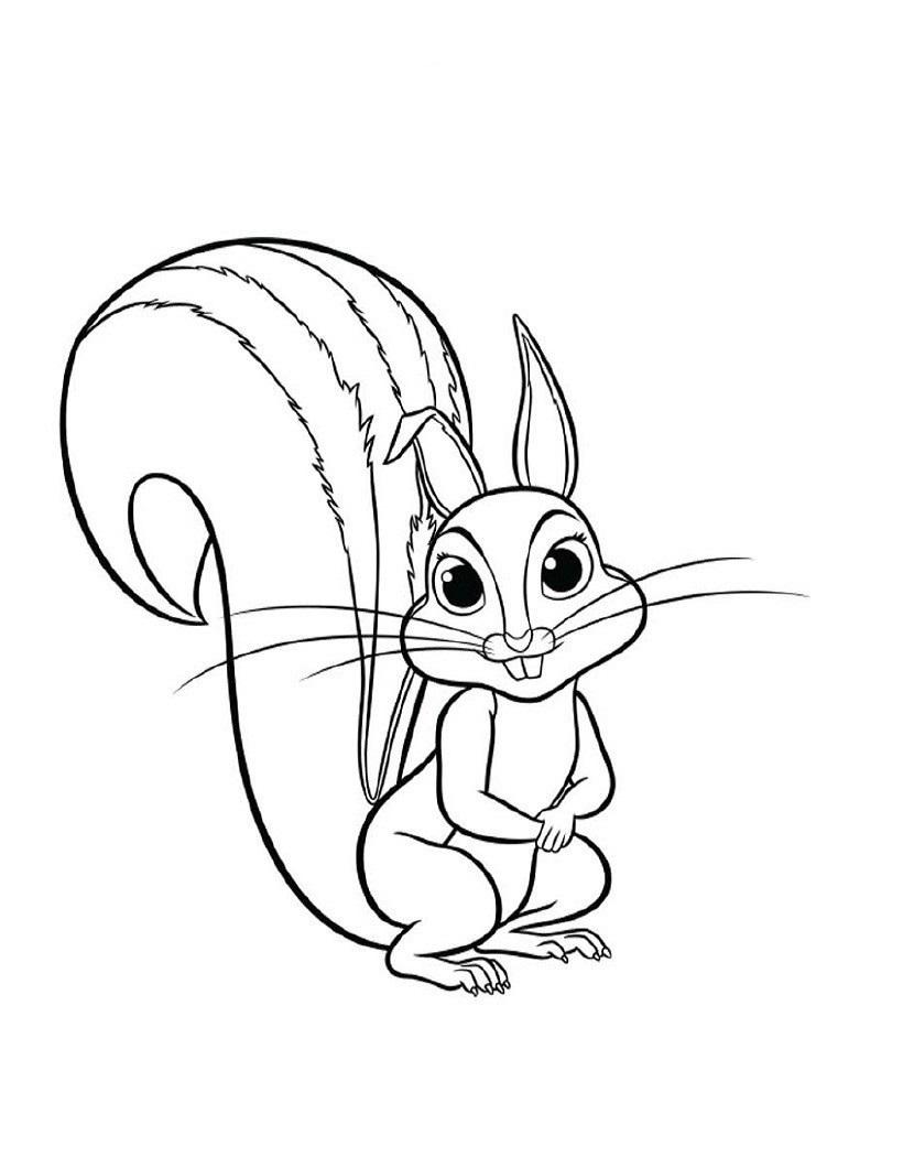 Squirrel Coloring Pages - Free Printable Coloring Pages for Kids