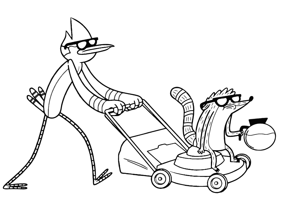 Cooling Mordecai And Rigby Coloring Page Free Printable Coloring Pages For Kids