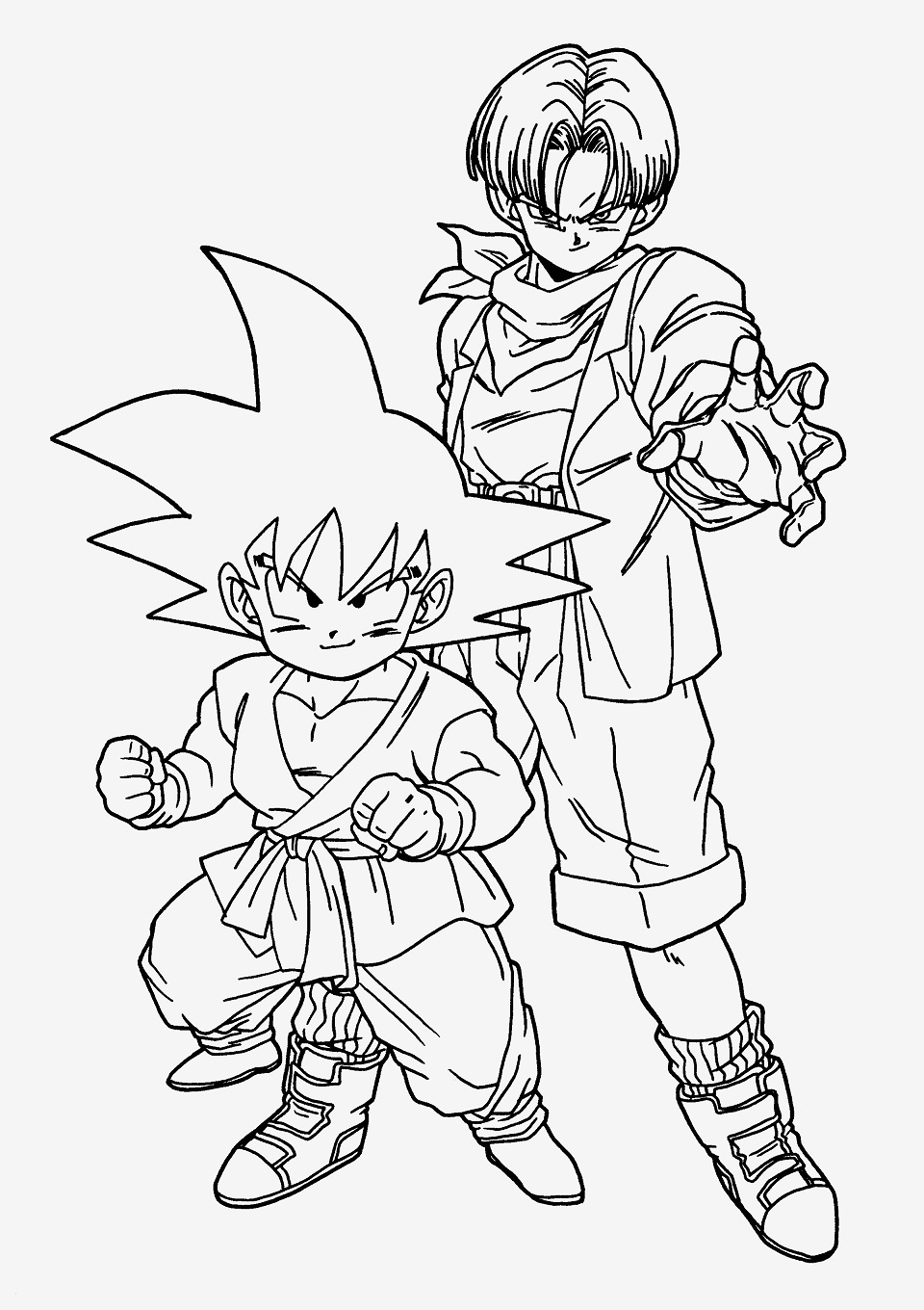 Cool Goten And Trunks Coloring Page   Free Printable Coloring ...