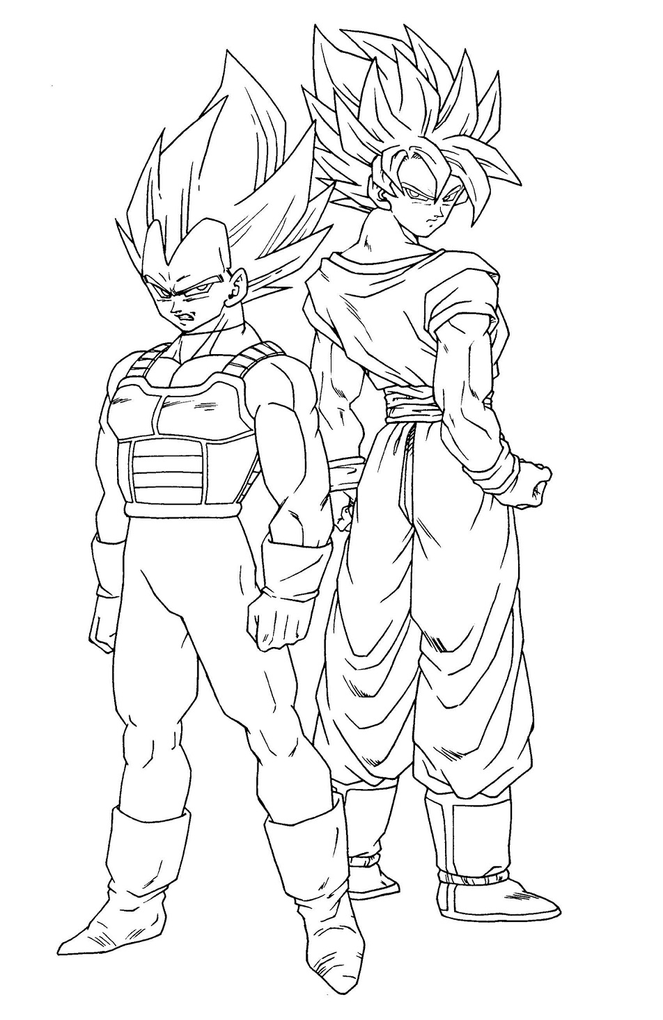 Awesome Goku And Vegeta Coloring Page - Free Printable Coloring Pages for  Kids