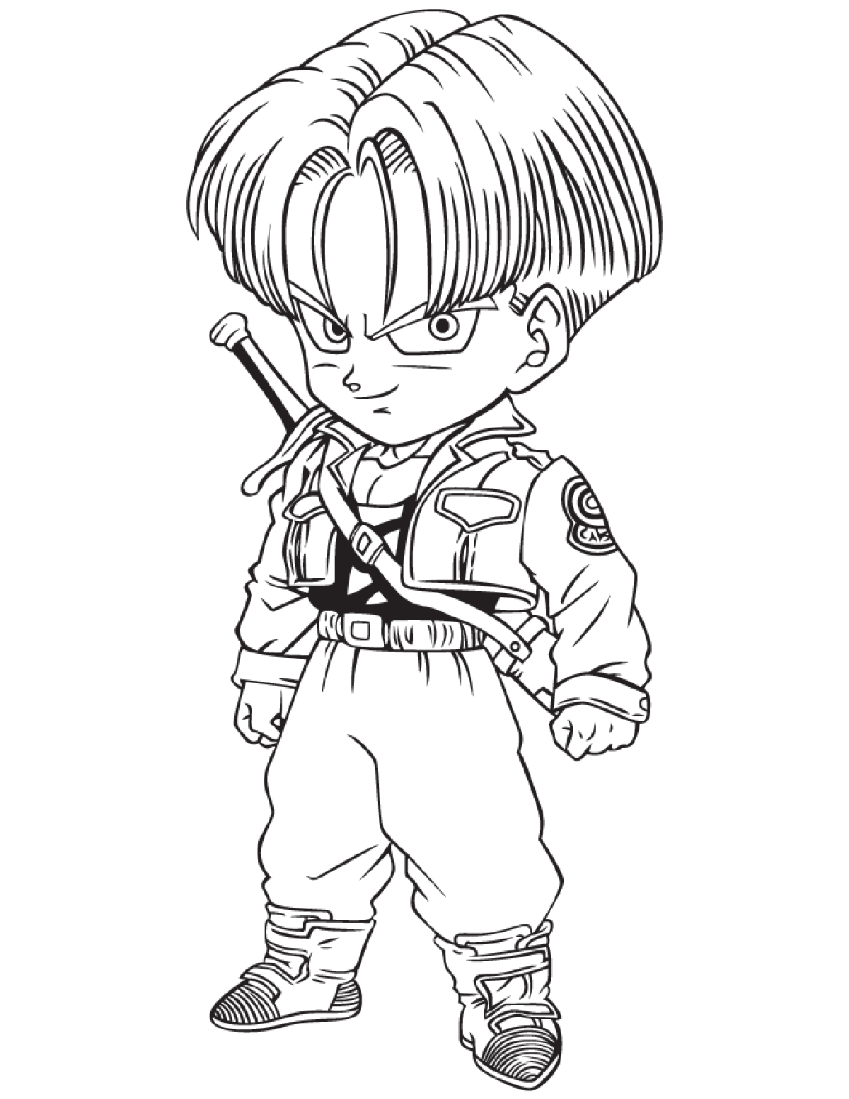 Chibi SSJ4 Gogeta Smiling Coloring Page - Free Printable Coloring