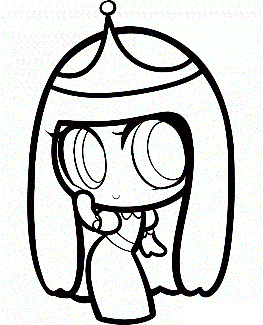 Lovely Chibi Princess Bubblegum Coloring Page Free Printable Coloring Pages For Kids