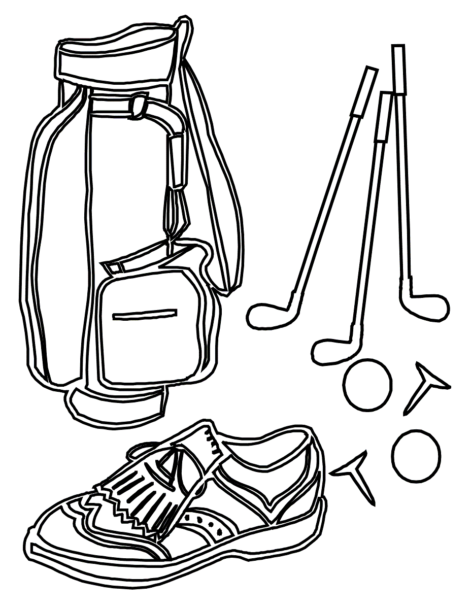 Golf Tools Coloring Page - Free Printable Coloring Pages for Kids