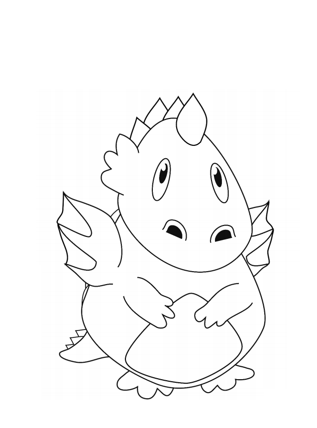 coloring pages cute baby dragon
