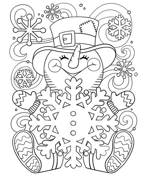 Happy Snowman Coloring Page Free Printable Coloring Pages For Kids