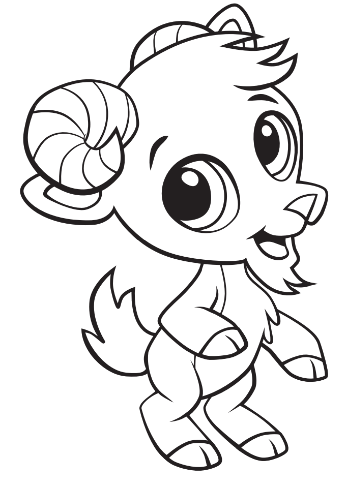 Download Smiling Goat Coloring Page - Free Printable Coloring Pages for Kids