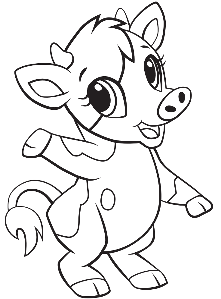 Cute Cow Coloring Pages For Kids