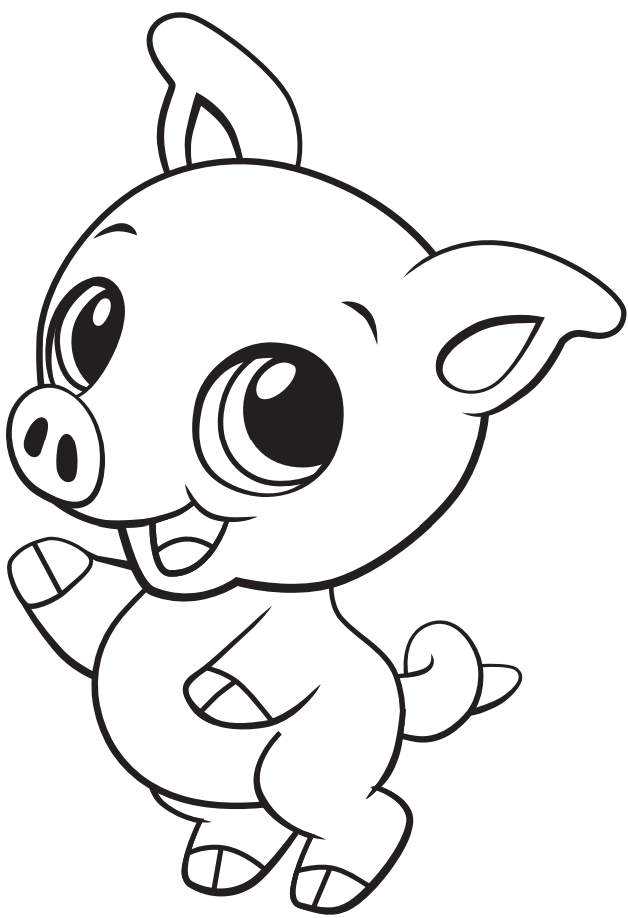 Cute Baby Pig Coloring Page - Free Printable Coloring Pages for Kids