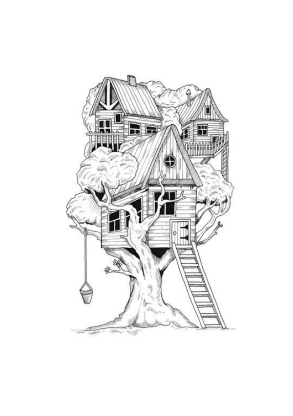 Tree House Coloring Page Free Printable Coloring Pages For Kids