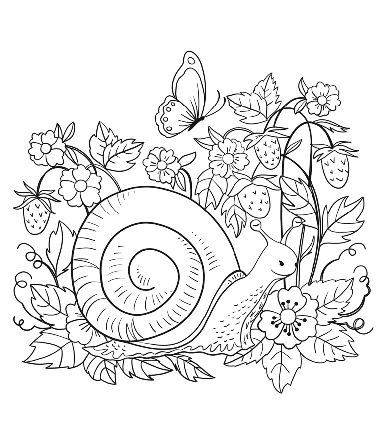For tidlig Indeholde kondom Snail In The Nature Coloring Page - Free Printable Coloring Pages for Kids