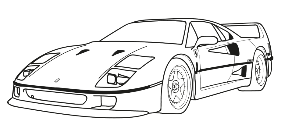 Ferrari F40 Coloring Page - Free Printable Coloring Pages for Kids