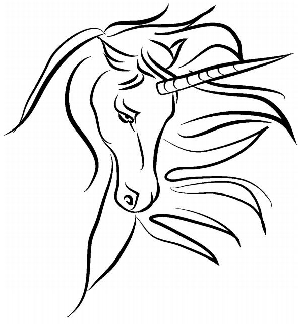 unicorn's face coloring page  free printable coloring pages