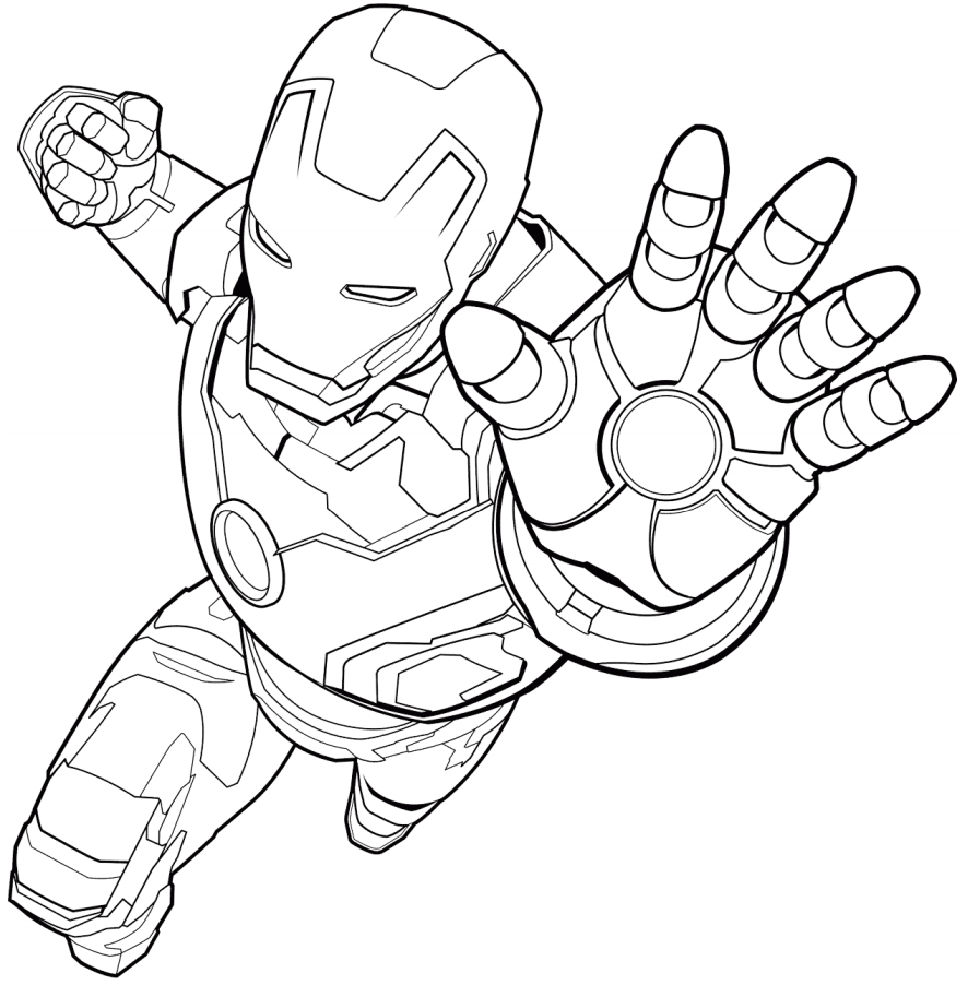 Iron Man Fighting Coloring Page   Free Printable Coloring Pages ...