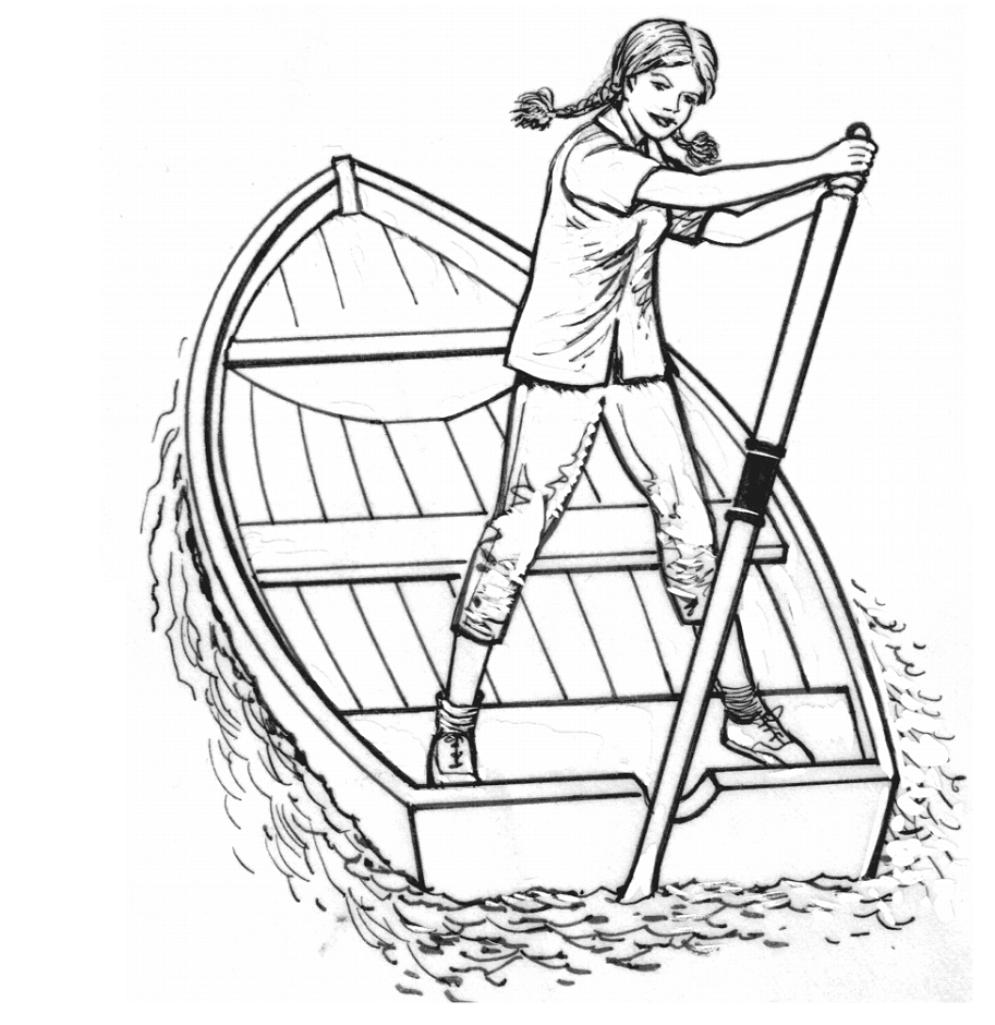 Girl Rowing Boat Coloring Page - Free Printable Coloring Pages for Kids