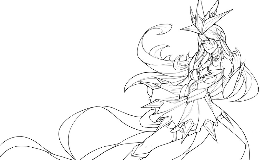 Star Guardian Syndra Coloring Page - Free Printable Coloring Pages for Kids