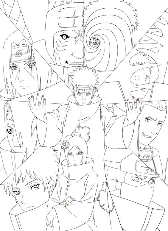 710  Naruto Coloring Pages Akatsuki  Latest Free
