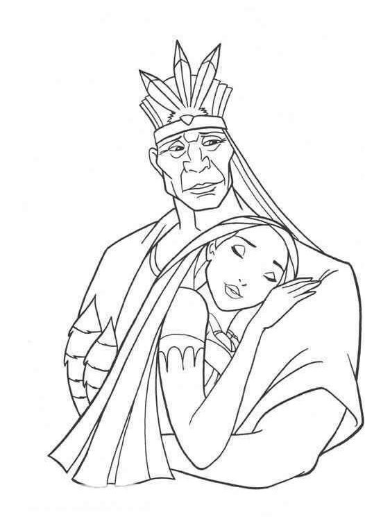 Pocahontas And Her Father Coloring Page - Free Printable Coloring Pages