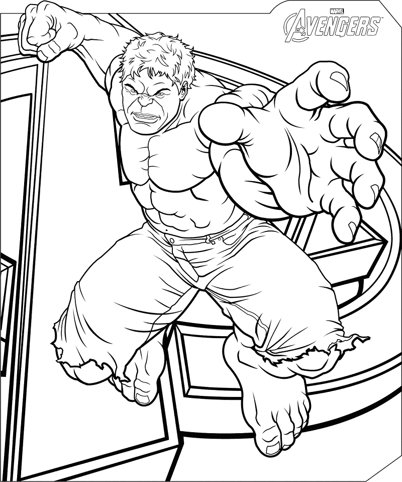 Marvel Avengers Hulk Coloring Page Free Printable Coloring Pages for Kids