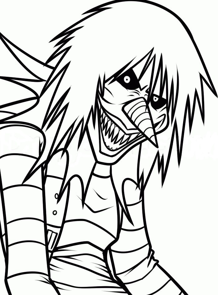 jeff the killer coloring pages to print