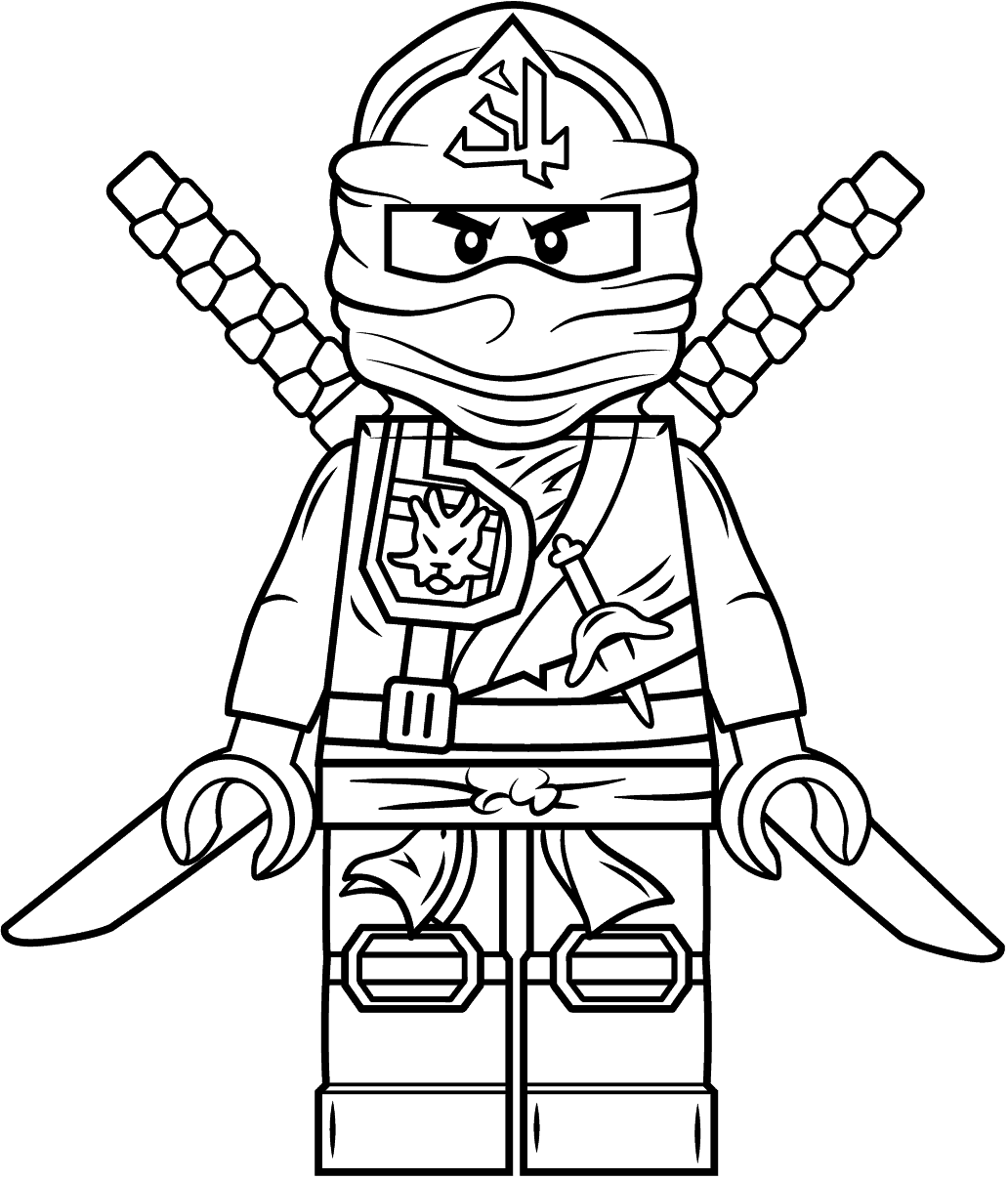 ninja coloring page in black and white