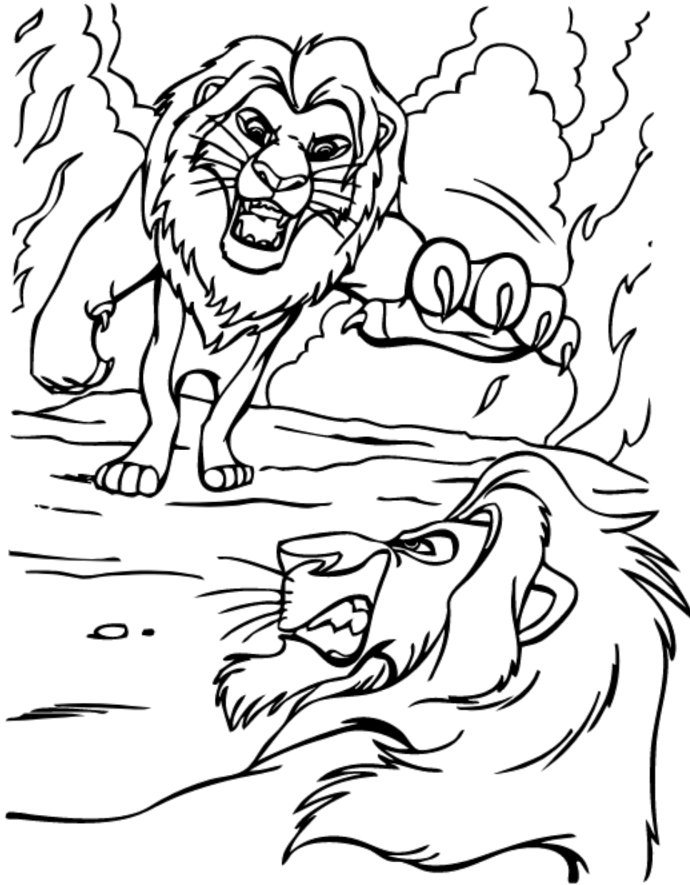 mufasa vs scar coloring page free printable coloring pages for kids