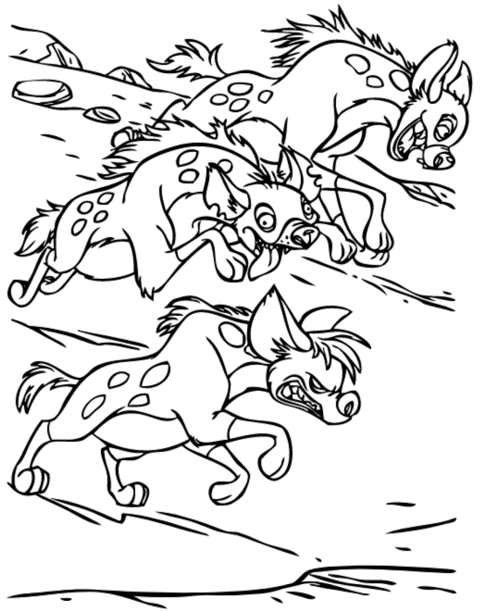 Shenzi, Banzai And Ed Coloring Page - Free Printable Coloring Pages for