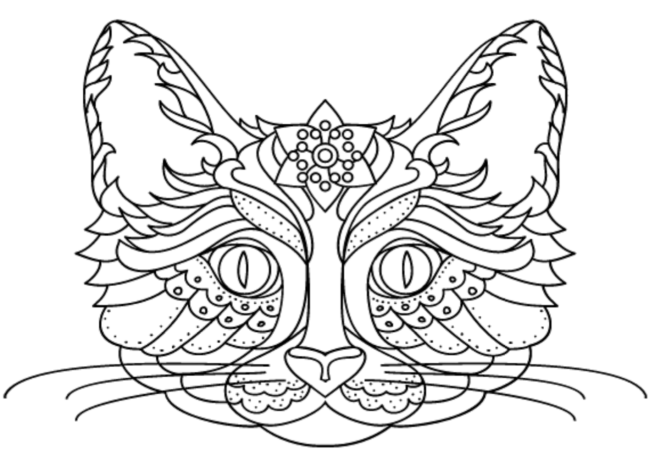 Cute Cat Coloring Page - Free Printable Coloring Pages for Kids