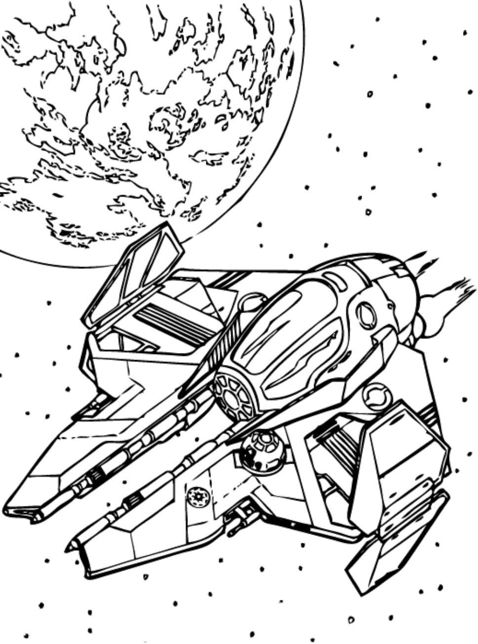 X Wing Starfighter Coloring Page - Free Printable Coloring Pages for Kids