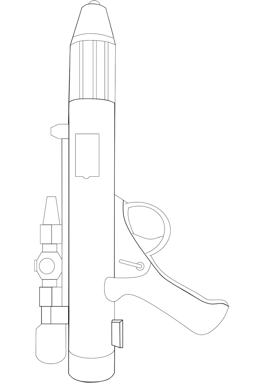 Dh 17 Blaster Pistol Coloring Page Free Printable Coloring