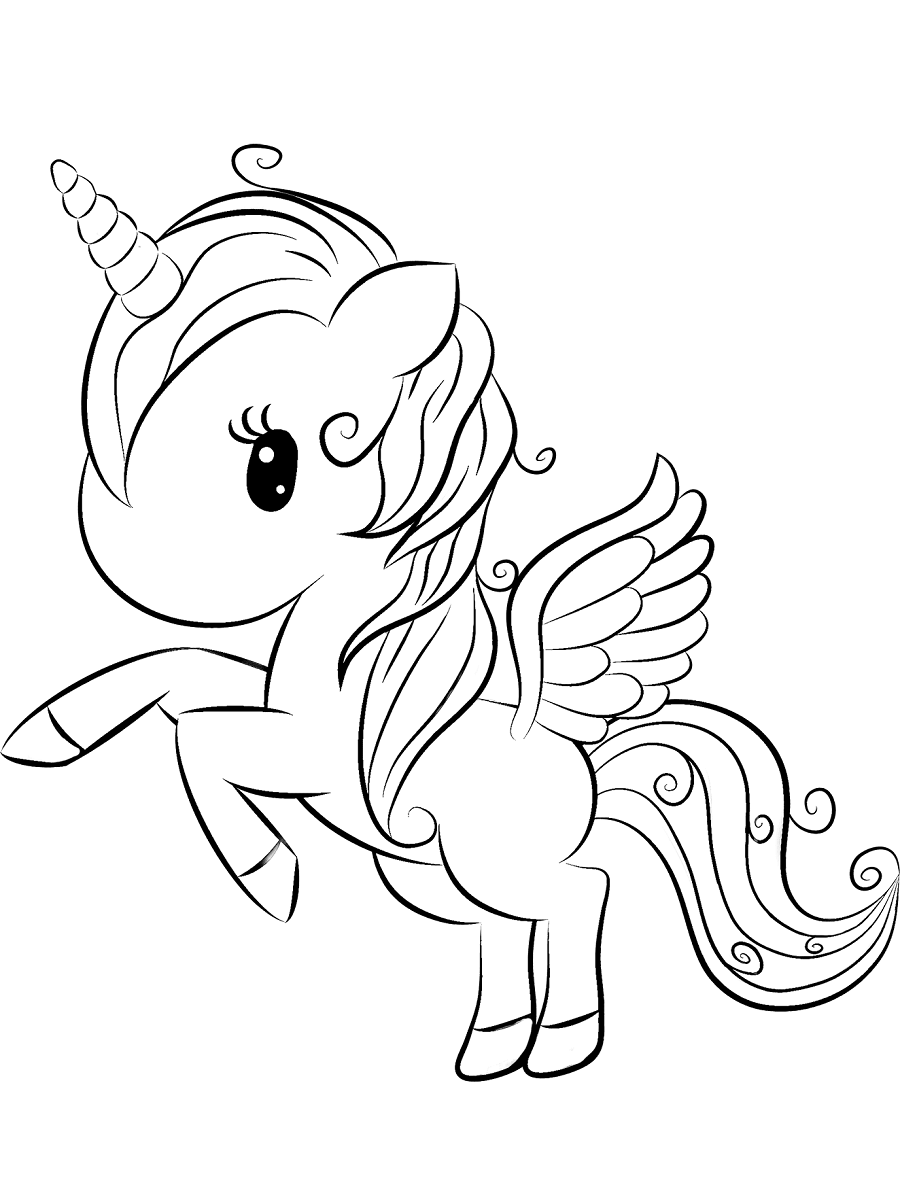 Little Unicorn Coloring Page   Free Printable Coloring Pages for Kids