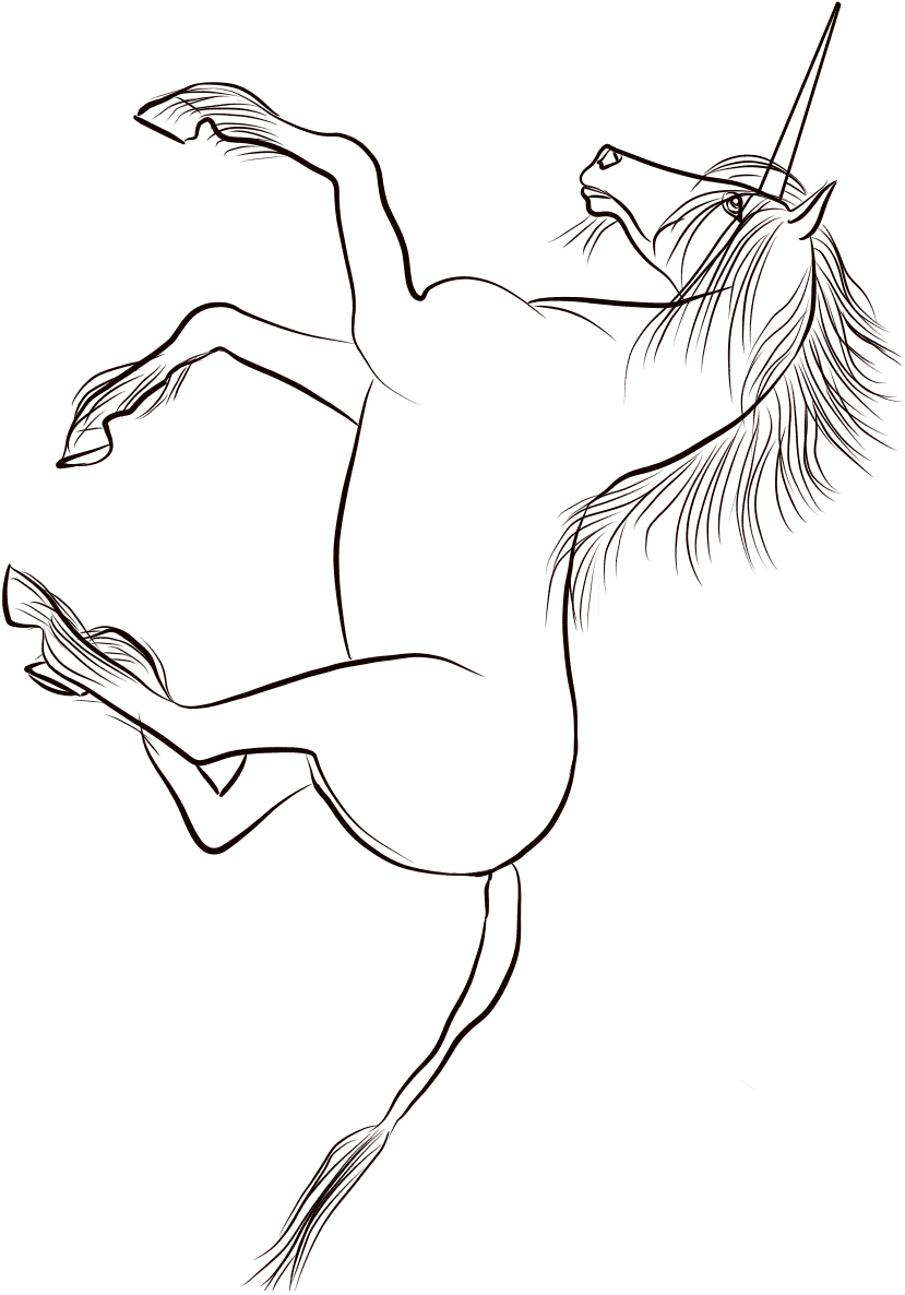 Unicorn Running Coloring Page - Free Printable Coloring Pages for Kids