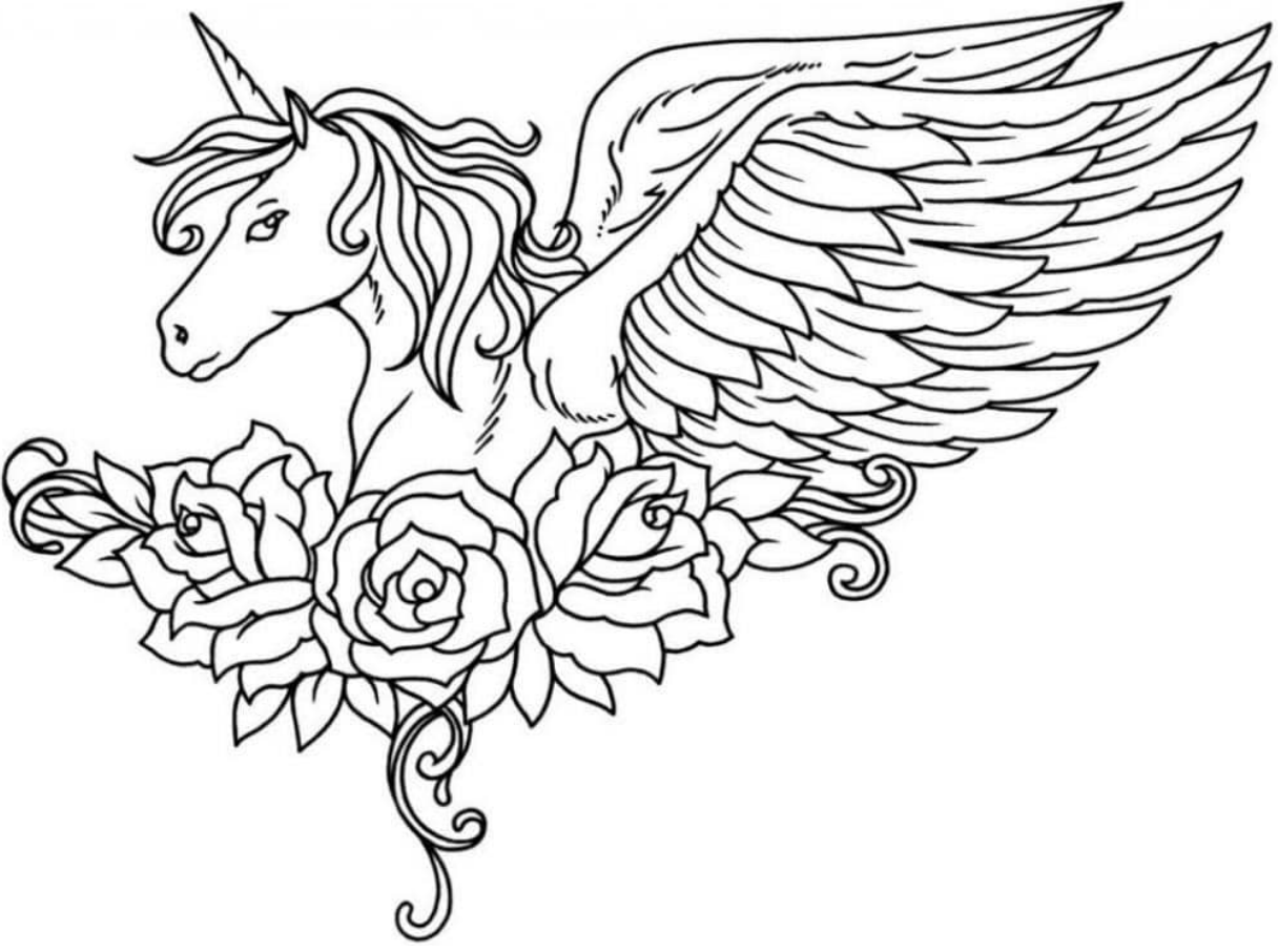 coloring pages of unicorns with wings