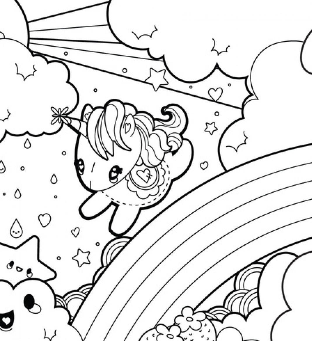 Baby Unicorn In Magical Sky Coloring Page Free Printable Coloring Pages For Kids