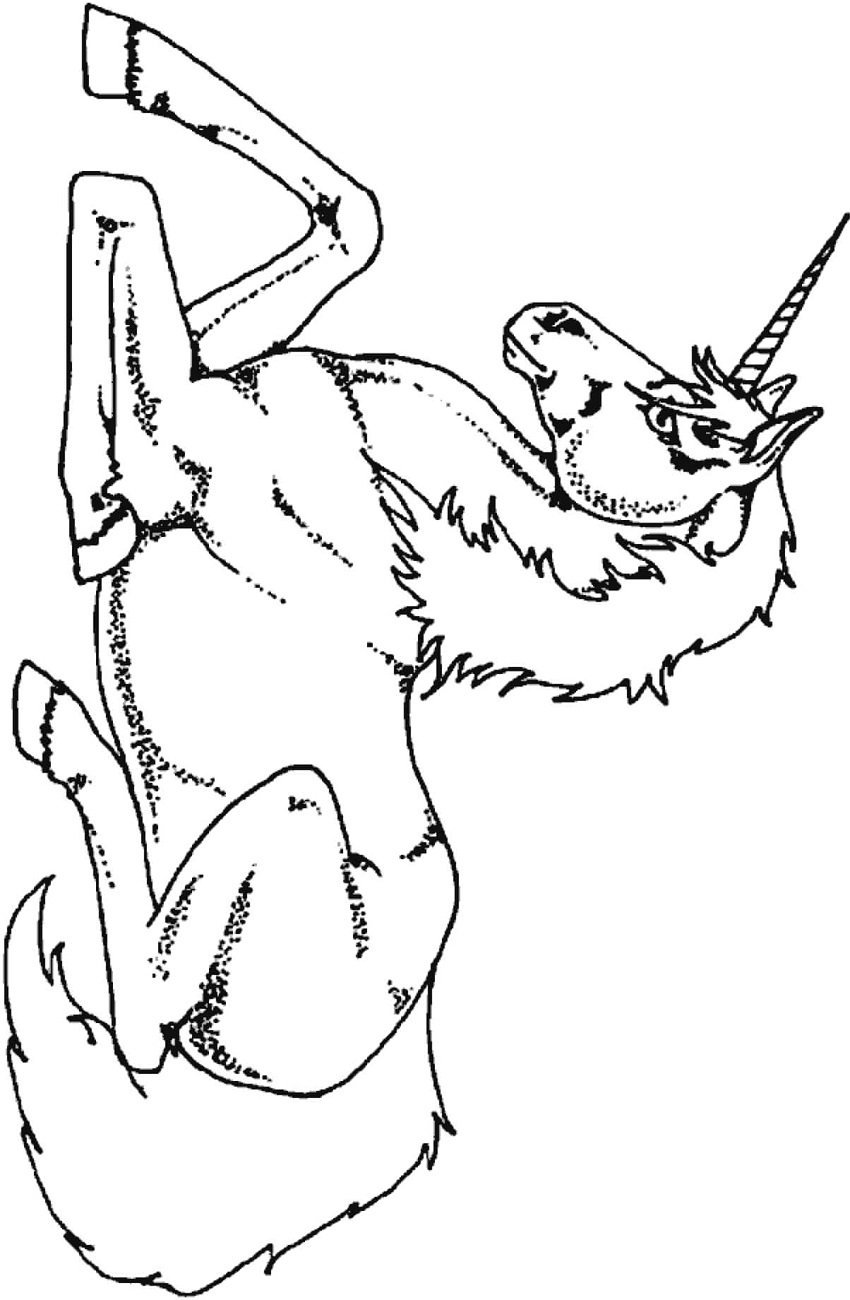 Unicorn Sat Down Coloring Page - Free Printable Coloring Pages for Kids