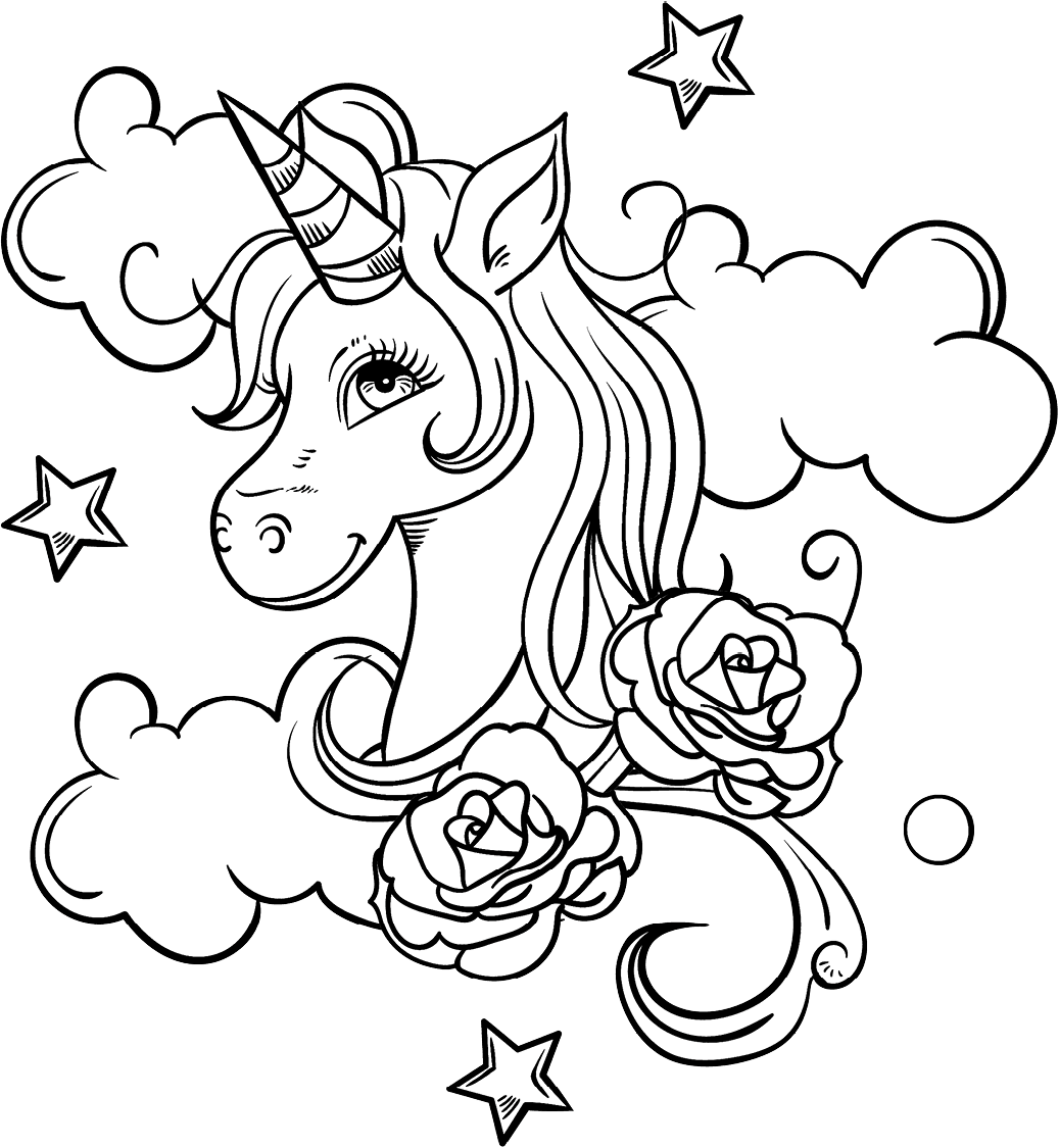 Simple Unicorn's Head Coloring Page - Free Printable ...