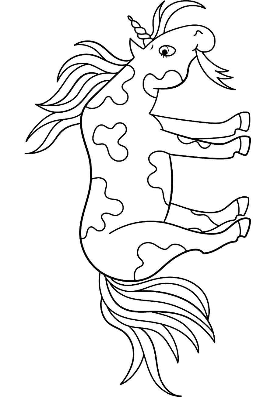 Unicorn Eating Hierba Coloring Page - Free Printable Coloring Pages for