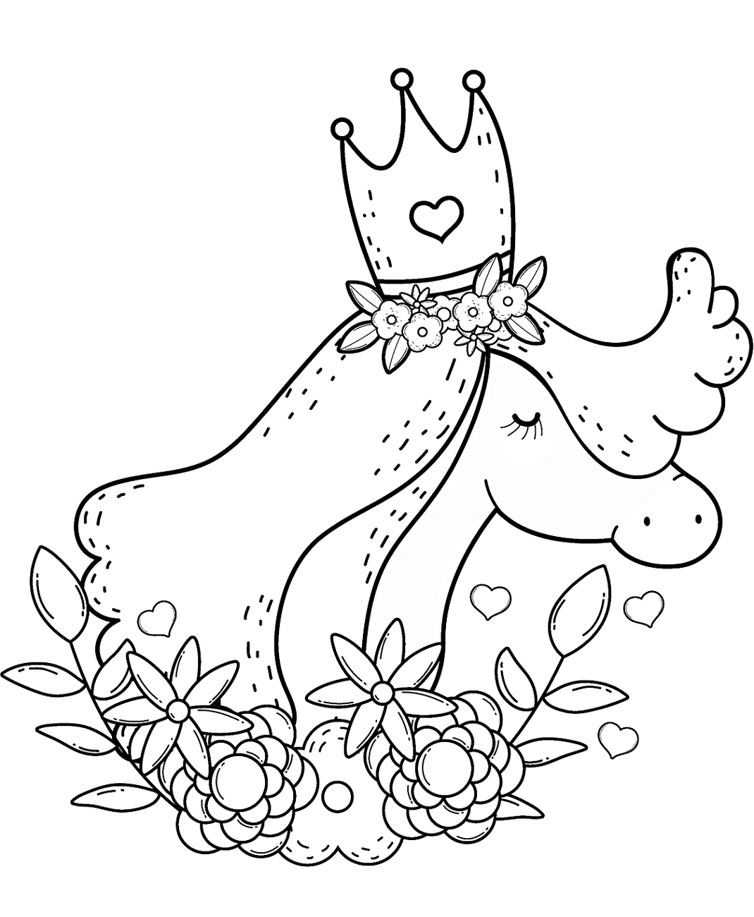 Sweet Unicorn Coloring Page - Free Printable Coloring Pages for Kids